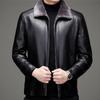 Casual Fur One-piece Men's Middle-aged and Elderly Genuine Leather Jacket Plus Velvet Thickened Sheepskin Jacket Winter