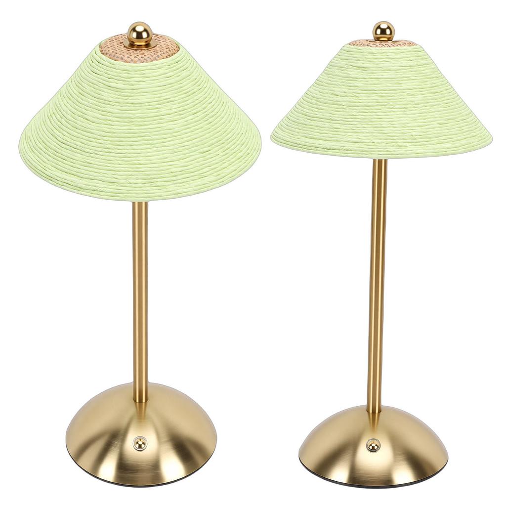 Table Lamp 3 Colors Cordless Handwoven Paper Rope Lampshade Bedside Table Lamp for Bedroom