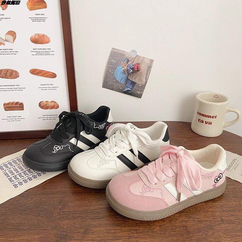 Cute KT cat embroidered moral training shoes women's spring and autumn new Korean niche chic versatile board shoes casual women