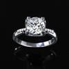 Women's 1 Carat Moissanite Bull Head Waist Ring, Sterling Silver, Four-Prong, Light Luxury Engagement and Wedding.