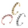Rotating Beads Spinner Ring For Adult Adjustable Stress Reduce Ring Gift Jewelry for Women Men Hand Relaxation Use