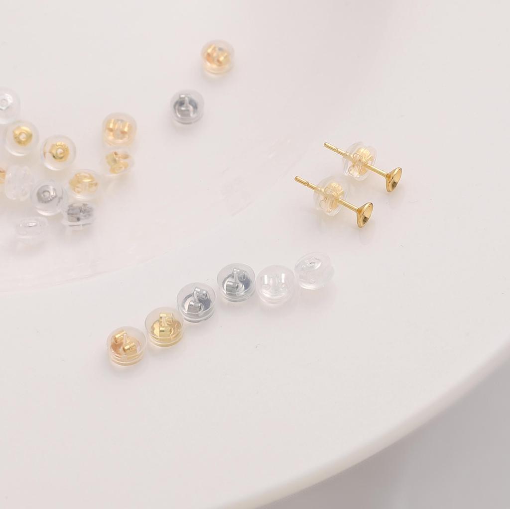 2pcs/bag Transparent Environment-Friendly Silicone Copper Earplugs For Ear Stud Accessories