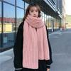 Ins Harajuku Coarse Wool Knitted Scarf Women's Winter Korean Version Versatile Thickened Warm Scarf Student Solid Color Tide