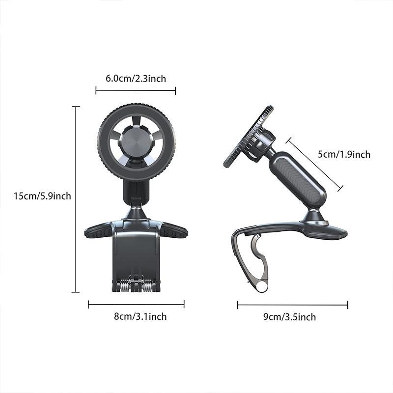 Magnetic Car Phone Holder 360° Rotation Magnetic Phone Stand Adjustable Portable Car Mount For Car Sun Visor Rearview Mirror