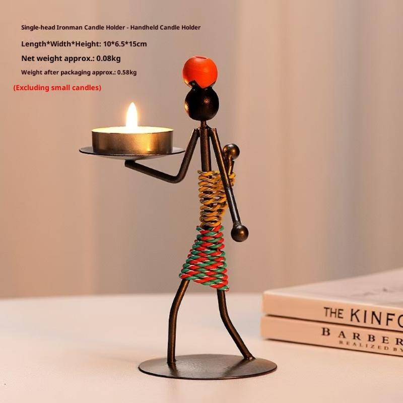 

Скандинавский подсвечник Железо Креативный Ретро Настольное украшение Подсвечник Абстрактные поделки Домашний декор для бара