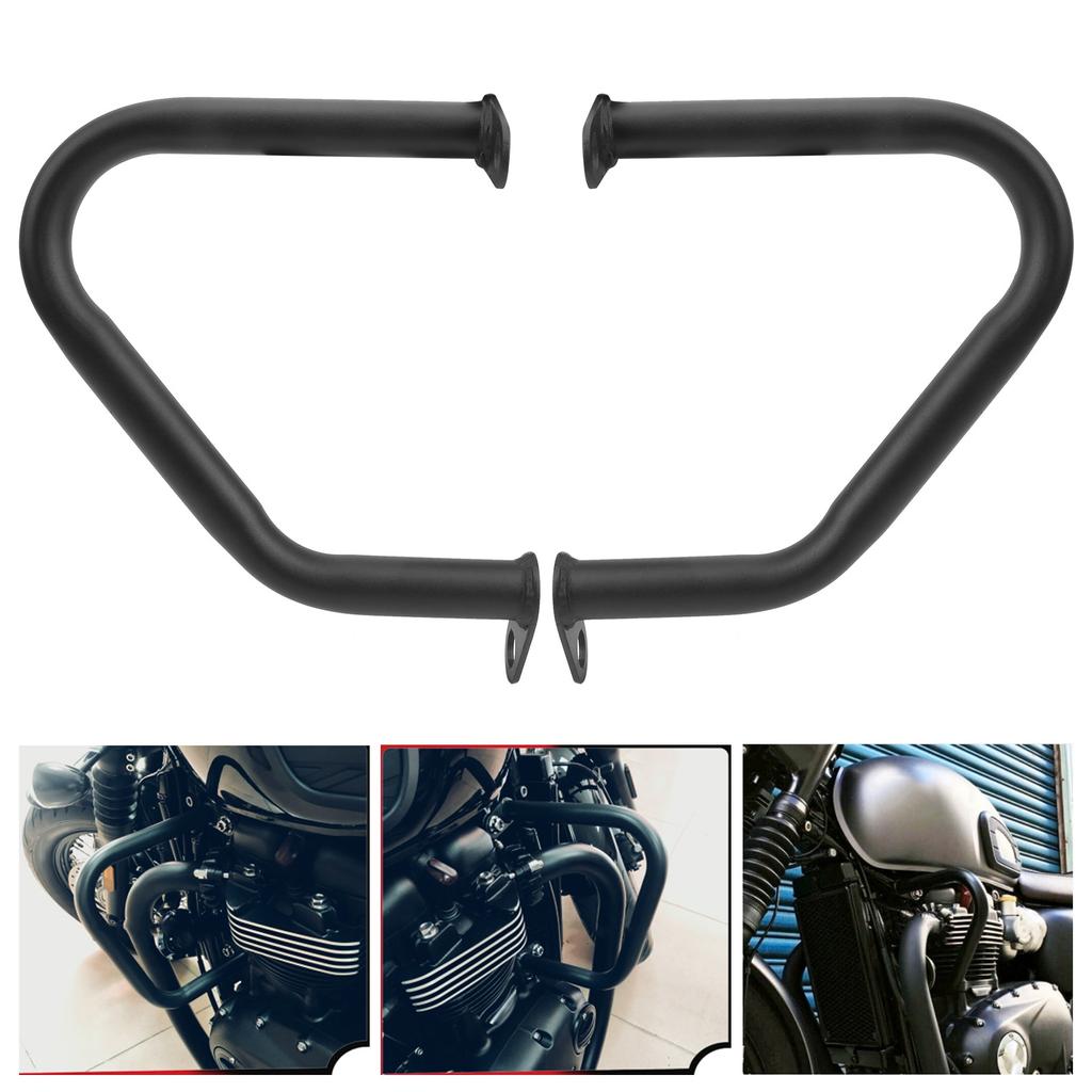 2pcs Engine Guard Crash Bar Body Protection FG007BK Fit for Triumph Bonneville Triumph Bonneville