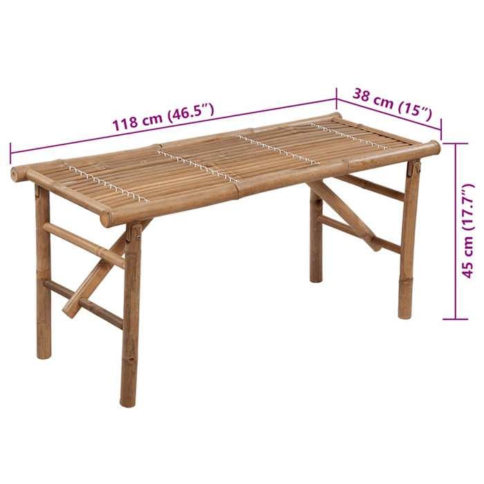 VidaXL Foldable Garden Bench with Cushion Patio Bench Outdoor Furniture Garden Furniture Terrace Bench Backyard 3063850