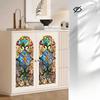 Europäischer Farbpalast Windfenster Glasaufkleber Kirche Retro Anti-Spähen Buntglas Statisch Haftende Fensterfolie Dekorativ