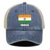 Indien Flaggenaufdruck Verstellbare Baseballkappe, Patriotische Damenmütze Passform Sonnenschutz Polyester Retro Snapback Mesh-Kappe