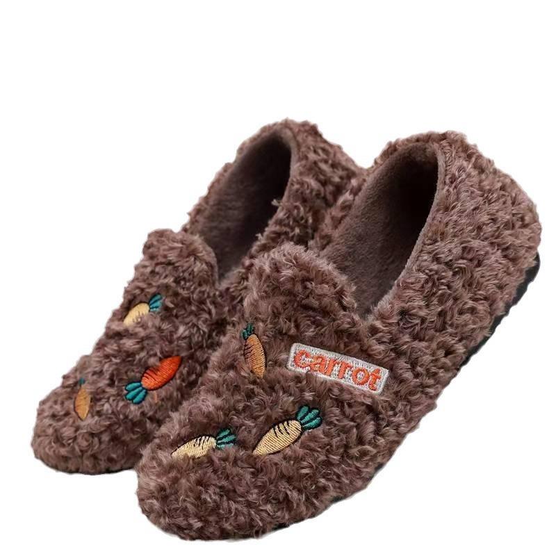 Winter Mao Mao Schuhe halten warm, neue Doudou Schuhe sind vielseitig, modisch, plüschig und verdickt, Damen Baumwollschuhe für drinnen