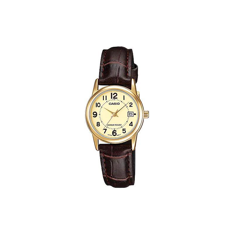 

Casio Stylish and Elegant Pointer Display Quartz Movement Leather Strap Japanese and Korean Watch Women s Watch Gold Dial LTP-V002GL-9B золотой