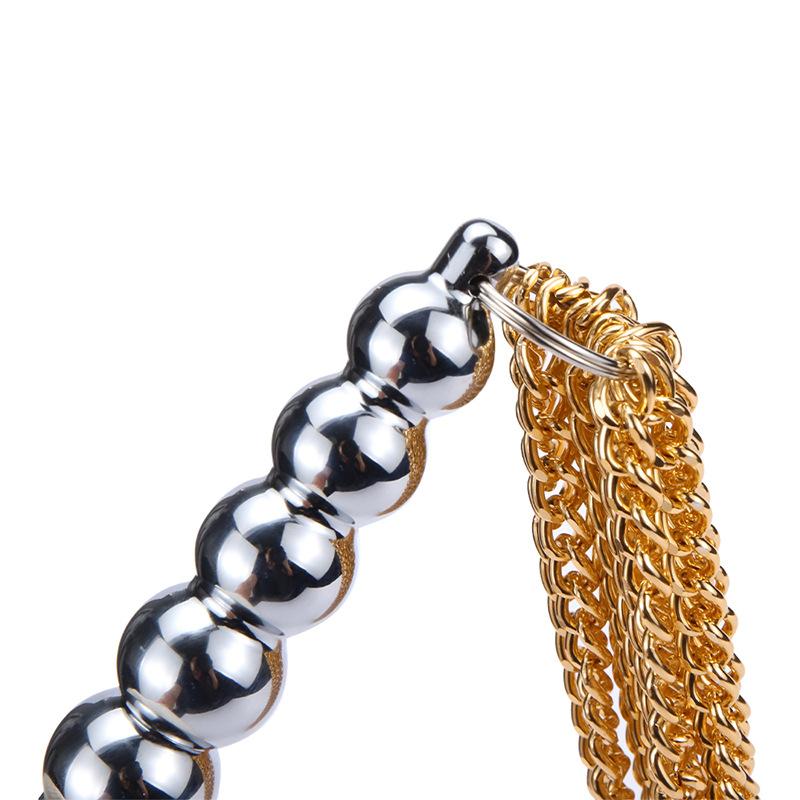 Gold Chain Flogger Metal Anal Plug  Impact Play Spanking Whip Floggers