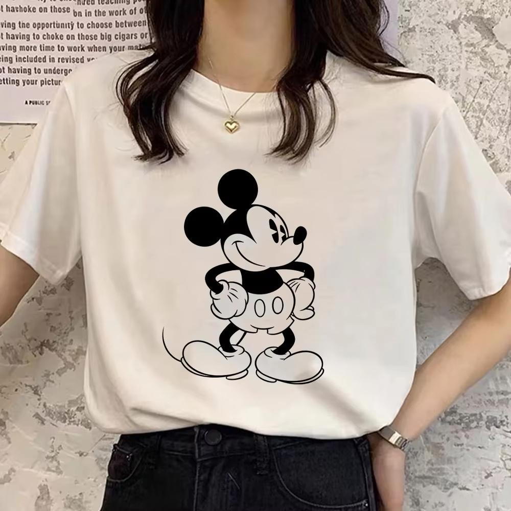 Retro Cartoon Womens Tshirt Mickey Mouse Harajuku Cotton Tshirt Fashion Womens Shirt Summer Top Short Sleeve Shirt