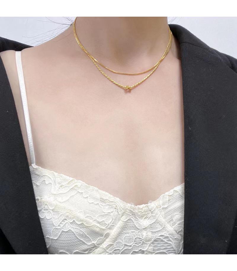 Gold-Plated Brass Twisted Necklace: Versatile, Shiny, Layered Design with a High-End Feel, Knot-Ready for Timeless Style.
