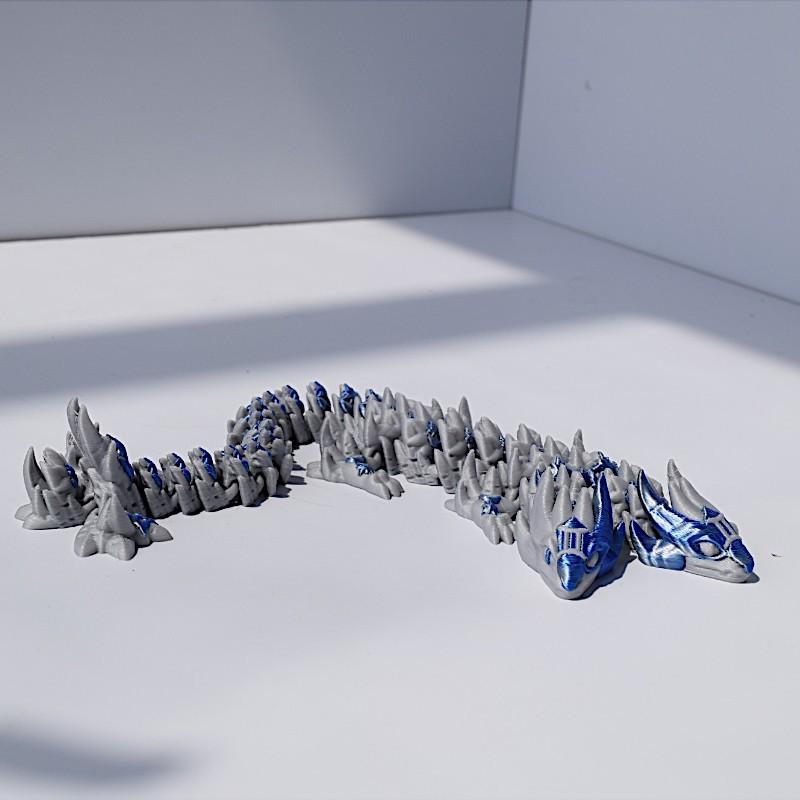 27cm 3D-Druck Doppelkopf Meeresdrache Gelenke Bewegliches Modell Simulation Chinesischer Göttlicher Drache Spielzeug Heimdekoration Kindergeschenk