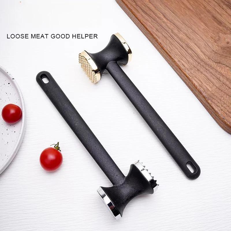 Multi functional double-sided zinc alloy nylon handle tender meat hammer, tapping garlic, quick loosening meat kitchen tool
