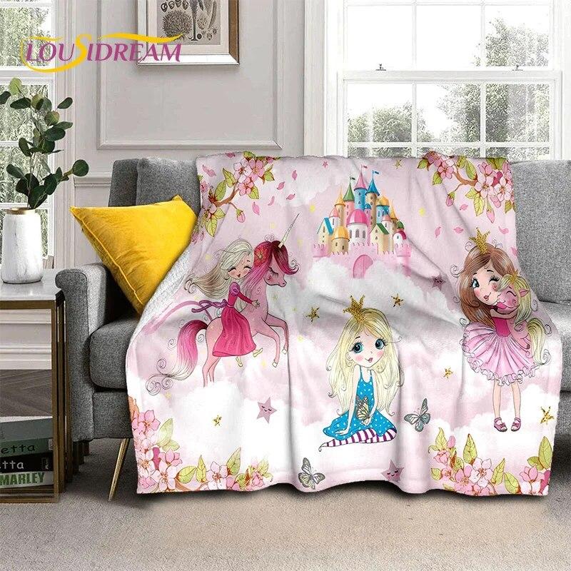 Cartoon Ballerina Fairy Cute Ballet Girl Blanket,soft Throw Blanket for Home Bedroom Bed Sofa Picnic Office Cover Blanket Kids