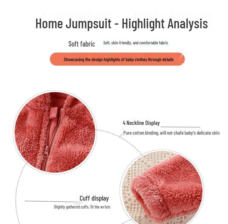Macacão de Pelúcia para Recém-Nascidos: Macacões e Pijamas com Zíper Quentes para Outono/Inverno