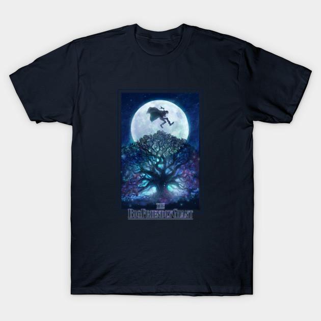 

Men Black Print T-shirt The Bfg No-Cut Transfer Paper Print Cotton Tshirt 2XL Темно-синій
