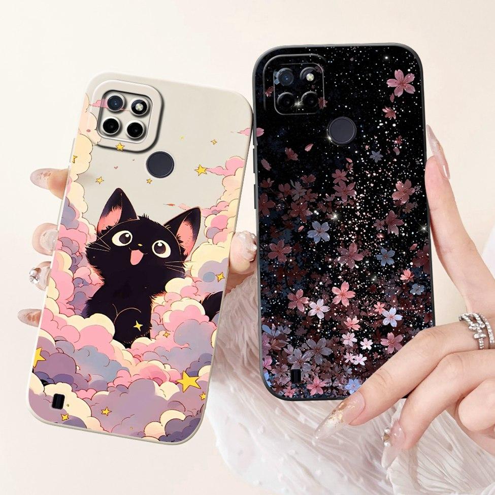 For Realme C21Y RMX3261 RMX3263 C25Y RMX3269 Cover For Realme C21Y Case Cute Cat Funny Cool Fashion Silicone Shockproof Bumper