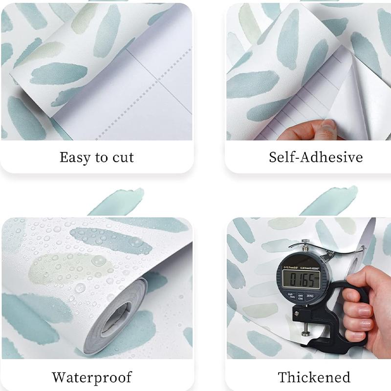 Papel de Parede Verde Branco Papel de Parede Descascar e Colar Papel Contacto Boho para Armários Papel de Parede de Folhas para Quarto Autocolantes Autocolantes