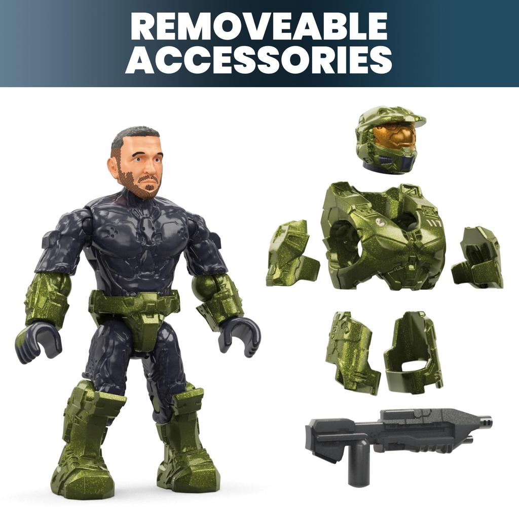 Mega Halo Building Toy Fleetcom Warthog ATV 469 5 Poseable Micro Action Figures and HNC57 Set Vehicle, Pieces, Accessories, Small,