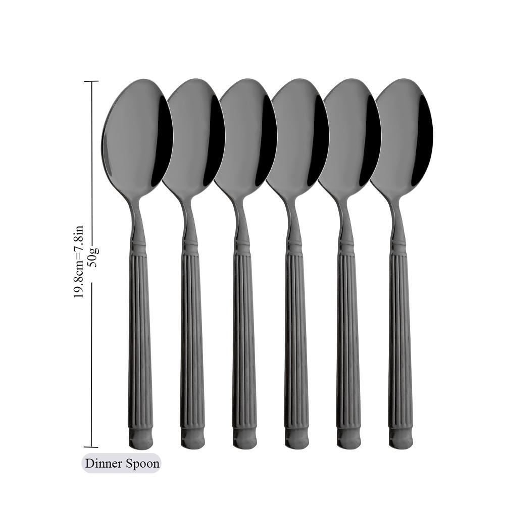 6/24Pcs Tableware Set Stainless Steel Utensil Kitchen Knives Cake Forks Coffee Spoons Cutlery for Home Restaurant Flatware Set