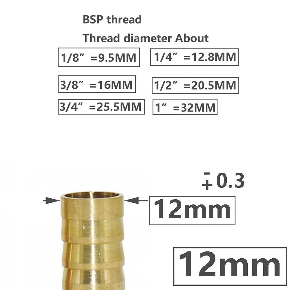 Brass 1/8 1/4 1/2 3/8 3/4 1" Male Thread To 4/6/8/10/12/16/20/25/32mm Hose Barb Connector Copper Pipe Fitting Coupler