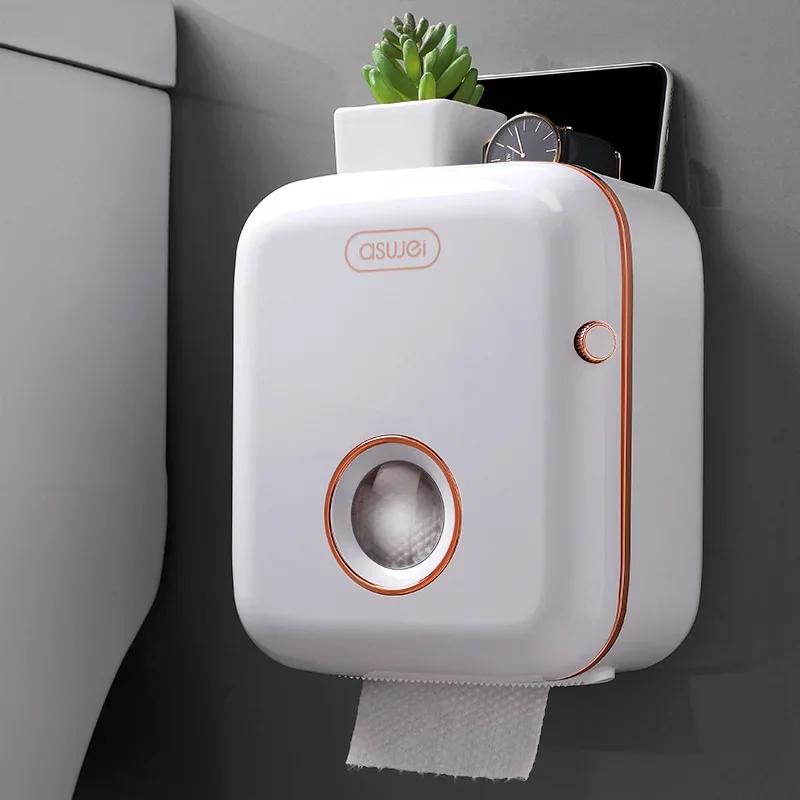 Paper towel box Toilet suction box Roll paper Toilet paper Non perforated storage Waterproof bathroom toilet storage rack