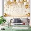 2D Elegant Starlight & Balloon Backdrop, 2D Flat Printing Banner for Kids' Party & Photoshoot