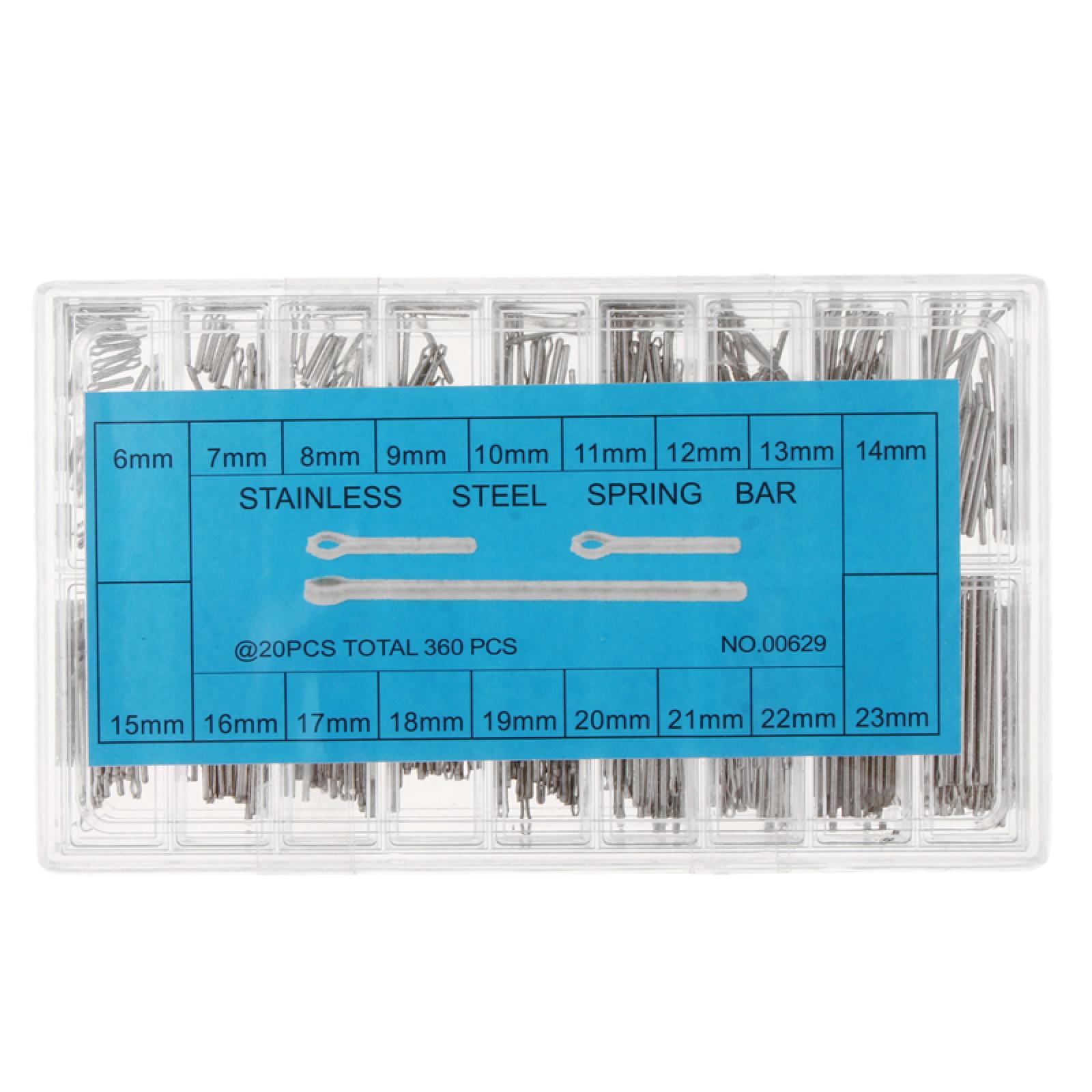 360 шт. 6 мм-23 мм Штифты для звеньев браслета часов из нержавеющей стали Штифты для звеньев ремешка браслета часов Штифты-шплинты Запасная часть для ремонта United States