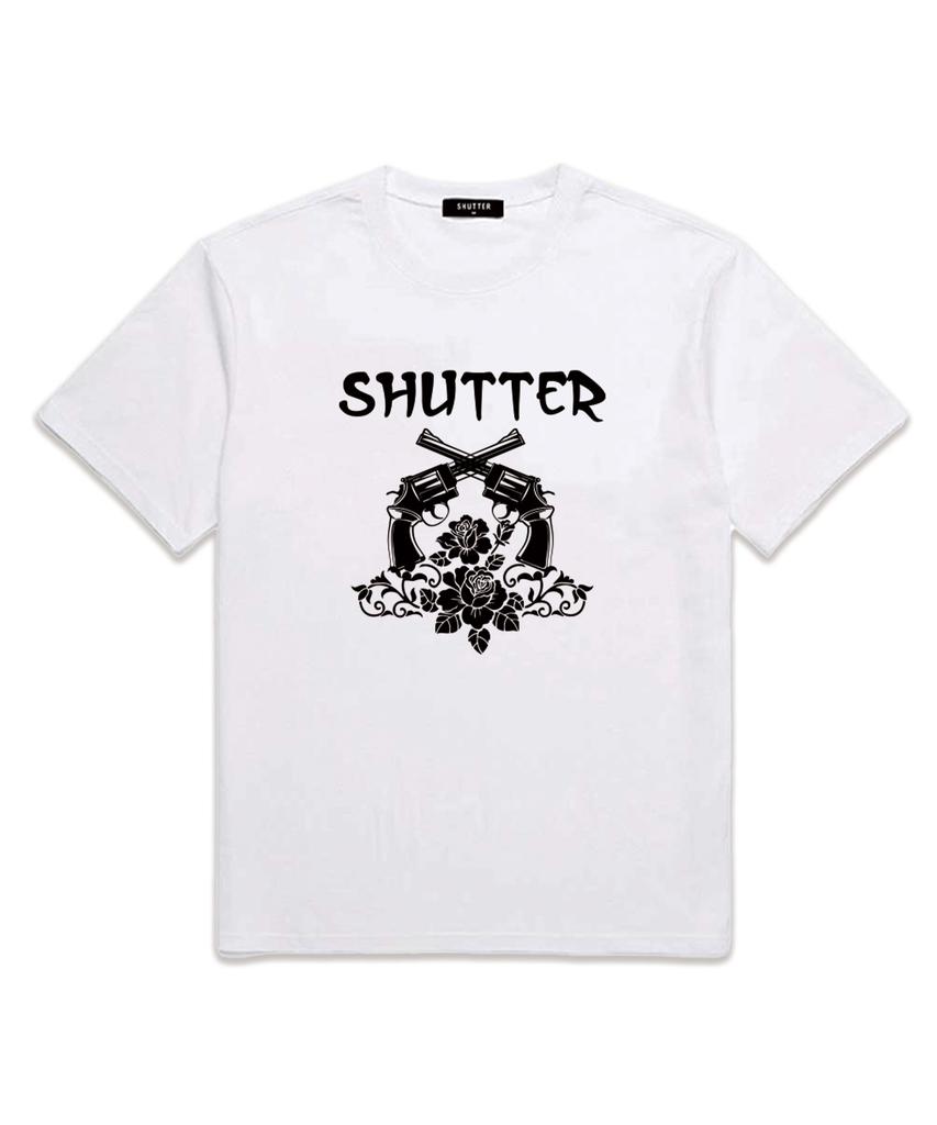 SHIRTER Rose Pistol Short Sleeve T-Shirt (Ss005) White