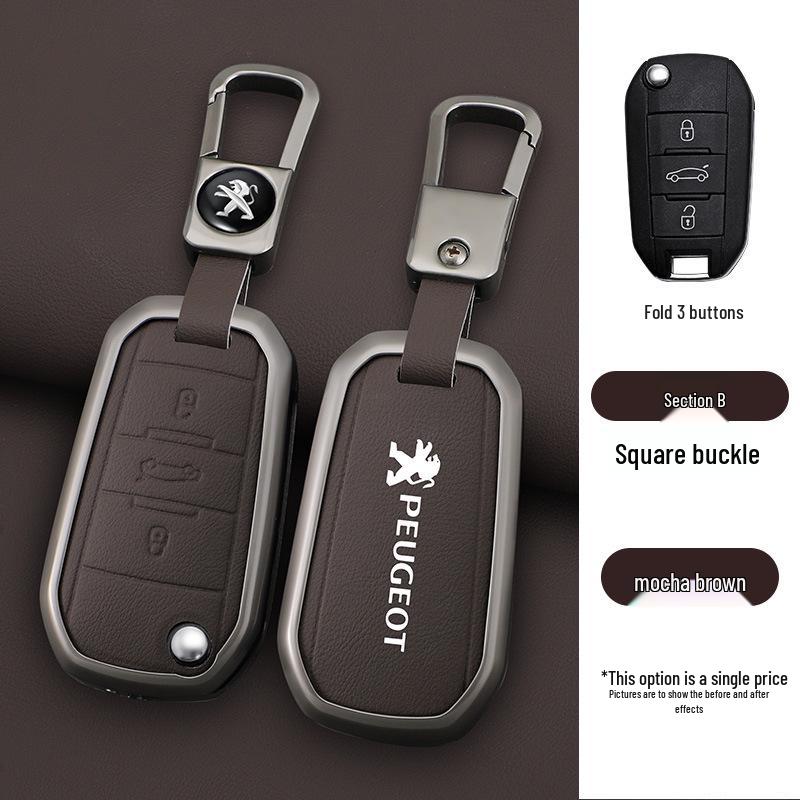 Peugeot Key Case for 308, 207, 408, 508, 307, 301, 3008 - Metal Shell, Modified Package.