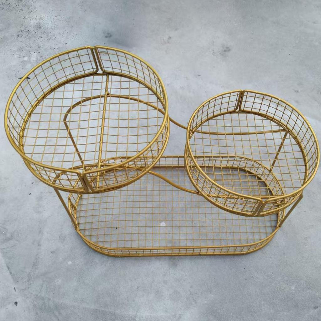 3 Tier Fruit Basket Metal Storage Stand Vegetable Holder Countertop Organizer Basket for Kitchen Dining Room