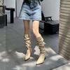 2024 Sexy Winter Damen High Boots Mode Spitze Zehen Stilettoabsatz Lange Stiefel Damen Elegant Kniehohe Schuhe