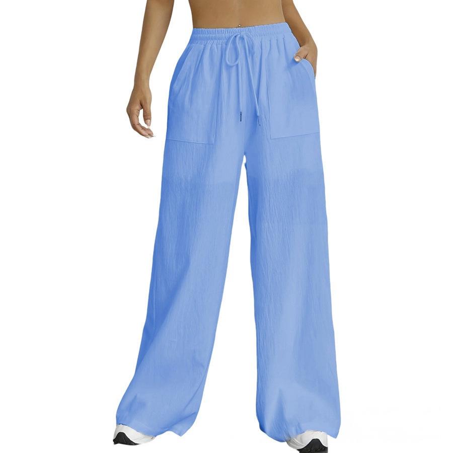 

Женские повседневные брюки микро-клеш с широкими штанинами на кулиске (2025) S