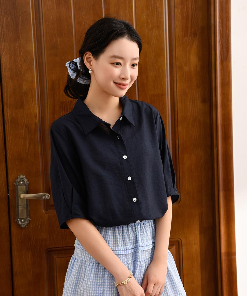 PIGMENT Shine Puff Collar Blouse (Pbe07M-Wnbw004)