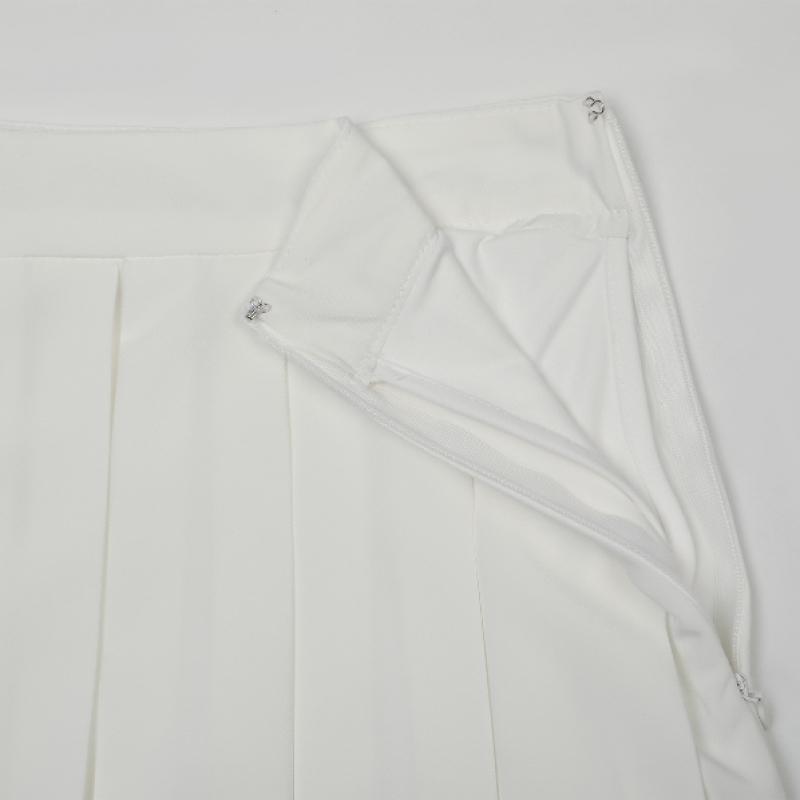 Playboo Airy Inverted Pleats Skirt W Inner Pants White