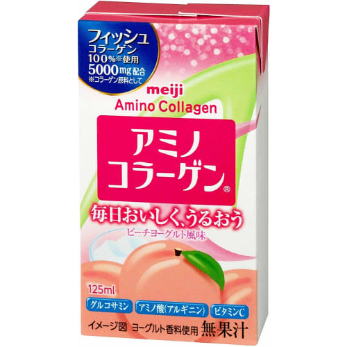 

Meiji Amino Collagen Drink, Peach Yogurt Flavor, 125ml x 24 Bottles (2 Cases)