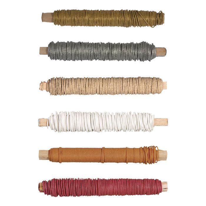 6 bobines de fil de papier floral 20 m