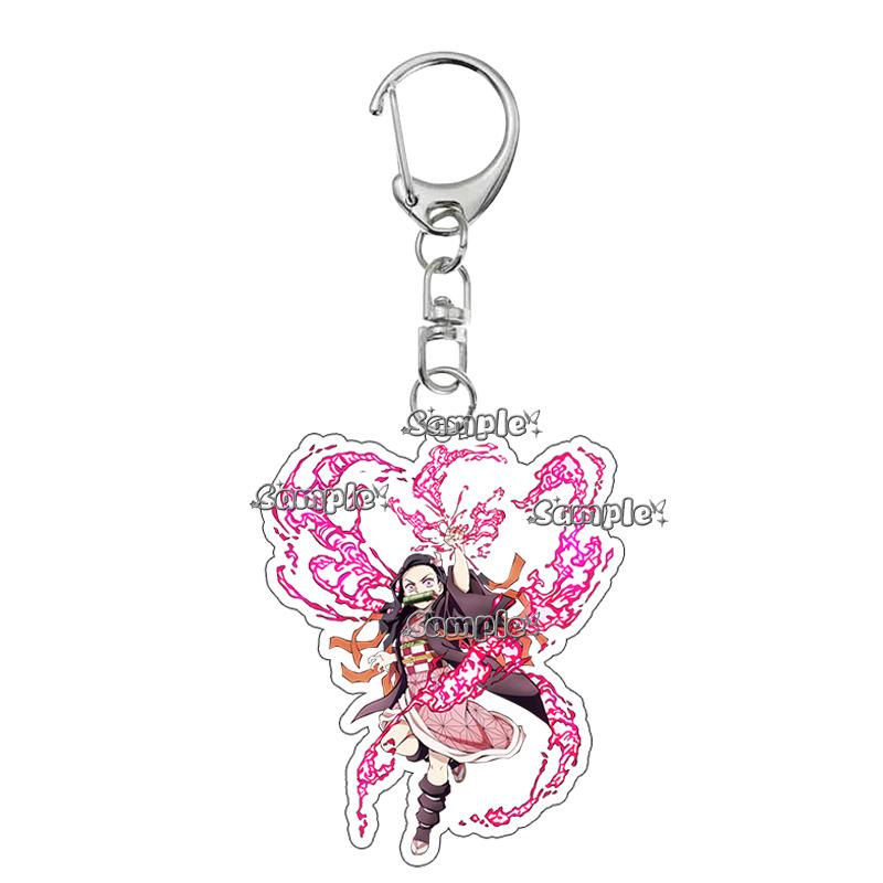 Anime Fashion Kamado Nezuko Cartoon Acrylic Keychain Pendant Charm Bag 5cm Jewelry Accessories Key Ring Gifts Toys for Friends