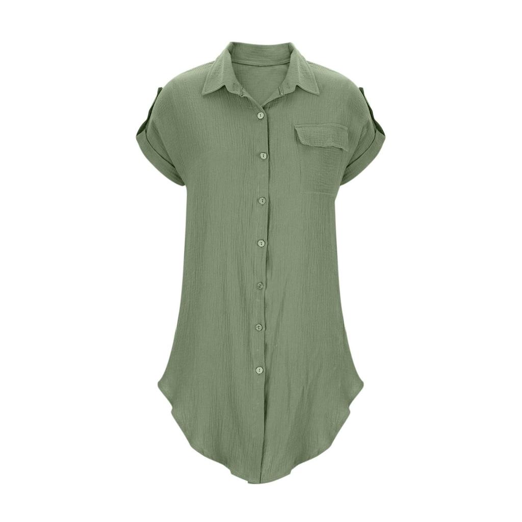 Damen Sommerkleider Button-Down Hemdblusenkleid Lässiger Stil Sommerkleider für Damen Urlaubs Outfits für Damen 2026 Strandkleider für Damen