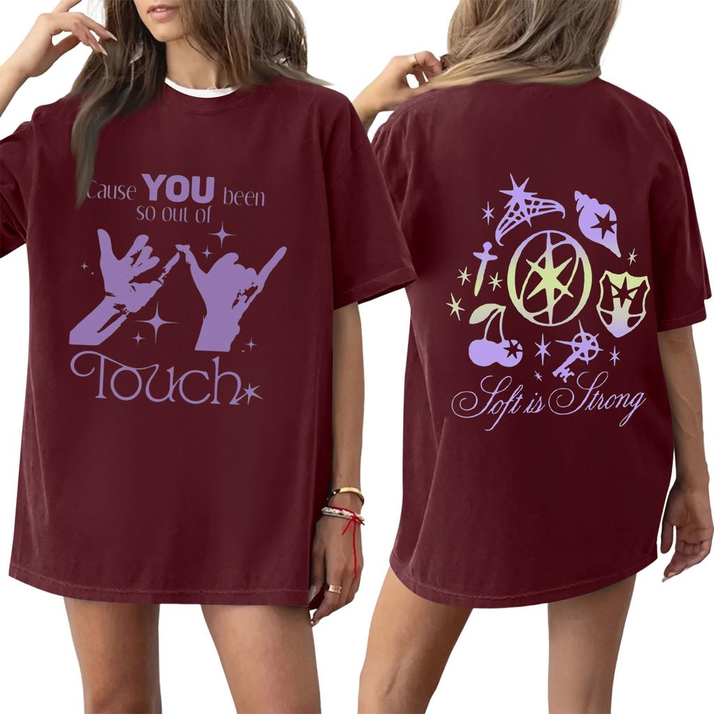 Dámské tričko s kulatým výstřihem, krátkým rukávem a potiskem