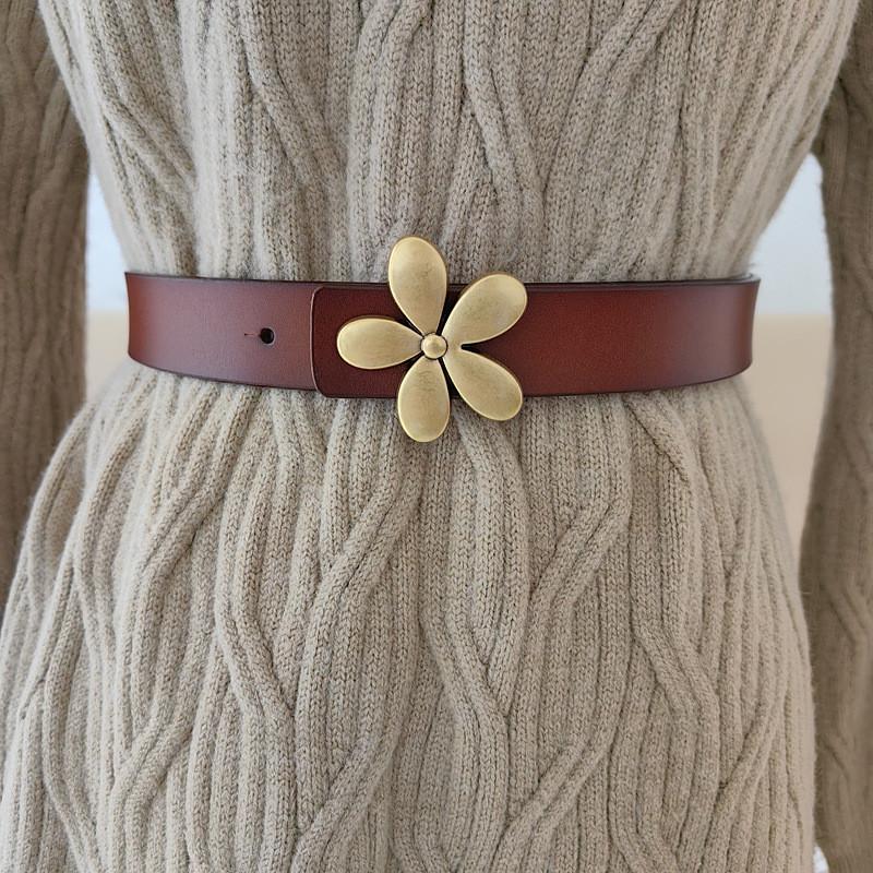 Genuine Leather Womens Belt With Automatic Buckle For Fashion Casual Wear