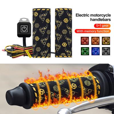 Motorcycles Heated Handles Grips for Snowmobile ATV Motorbike USB DC5V Handlebar Warmer 6 Gear Adjustment Heated Pad