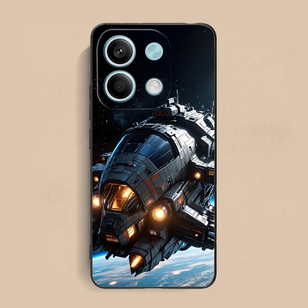 

Space Warship Mobile Phone Case for Xiaomi Redmi 14 13 12 A5 3 2 1 C Plus 4G 5G Colour Printing Protective Pretty Smartphone Redmi A1+