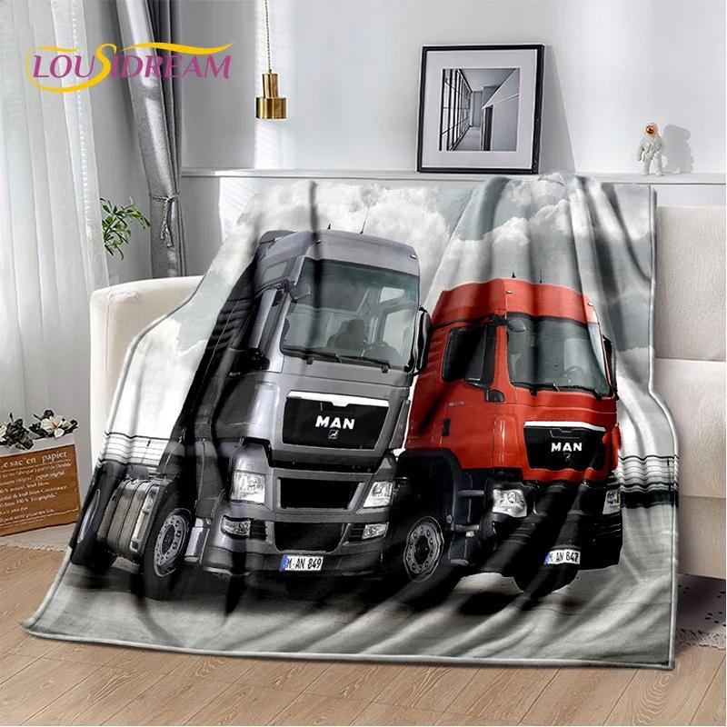 HD Man Truck Lorry 3D Printing Soft Flannel Blankets,Throw Blanket Comfortable Blanket for Picnic Beds Sofa Home Bedroom Gifts