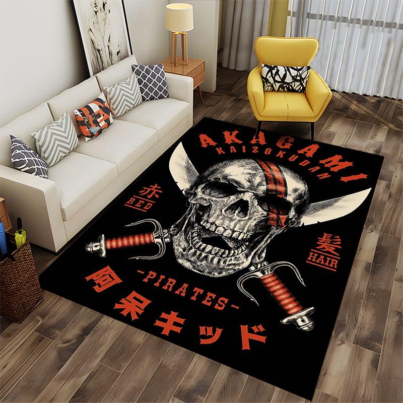 Skull Pirate Design Carpet Suitable As a Non-slip Mat for the Living Room or Bedroom Sofa