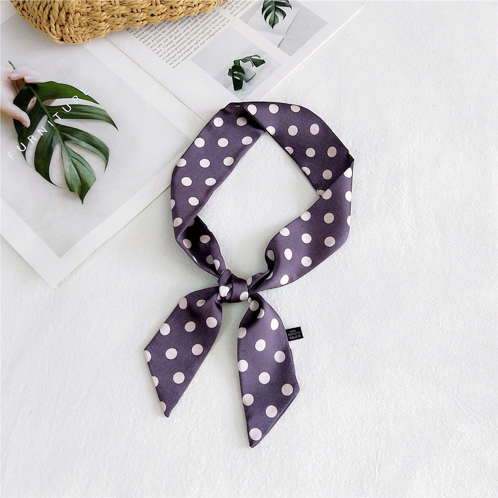New Polka Dot Small Scarves Women'S Spring Styles Fashionable And Versatile Autumn And Winter Long Bags Wrist Scarves Decoration