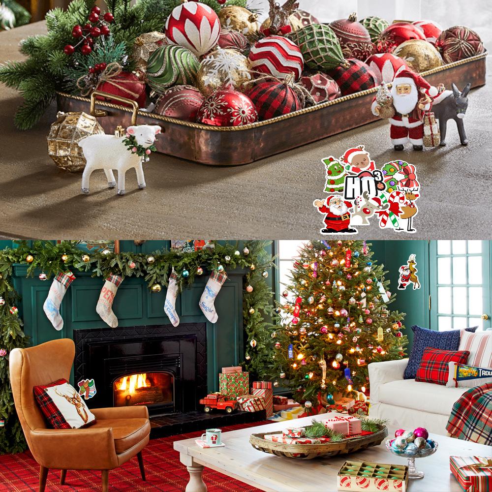 100 New Christmas Personalized Decoration Graffiti Stickers Mobile Phone Skateboard Suitcase Waterproof No Glue Stickers